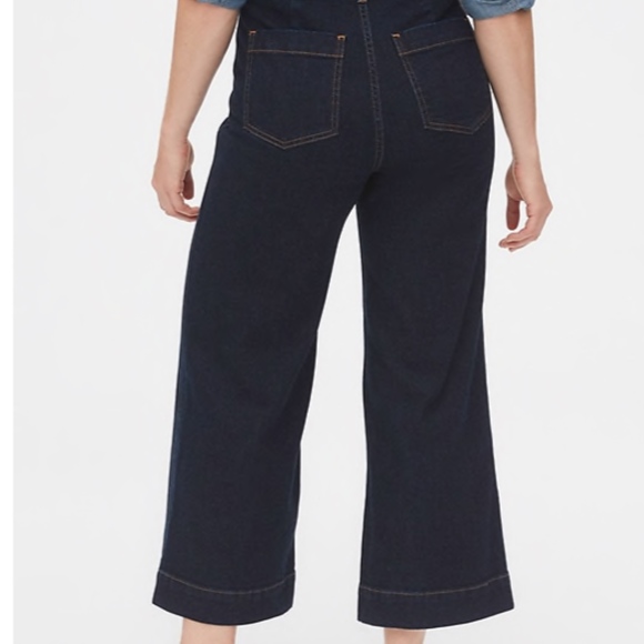 GAP High Rise Wide-Leg Crop Jeans 20 /35 Dark Blue - Picture 4 of 7